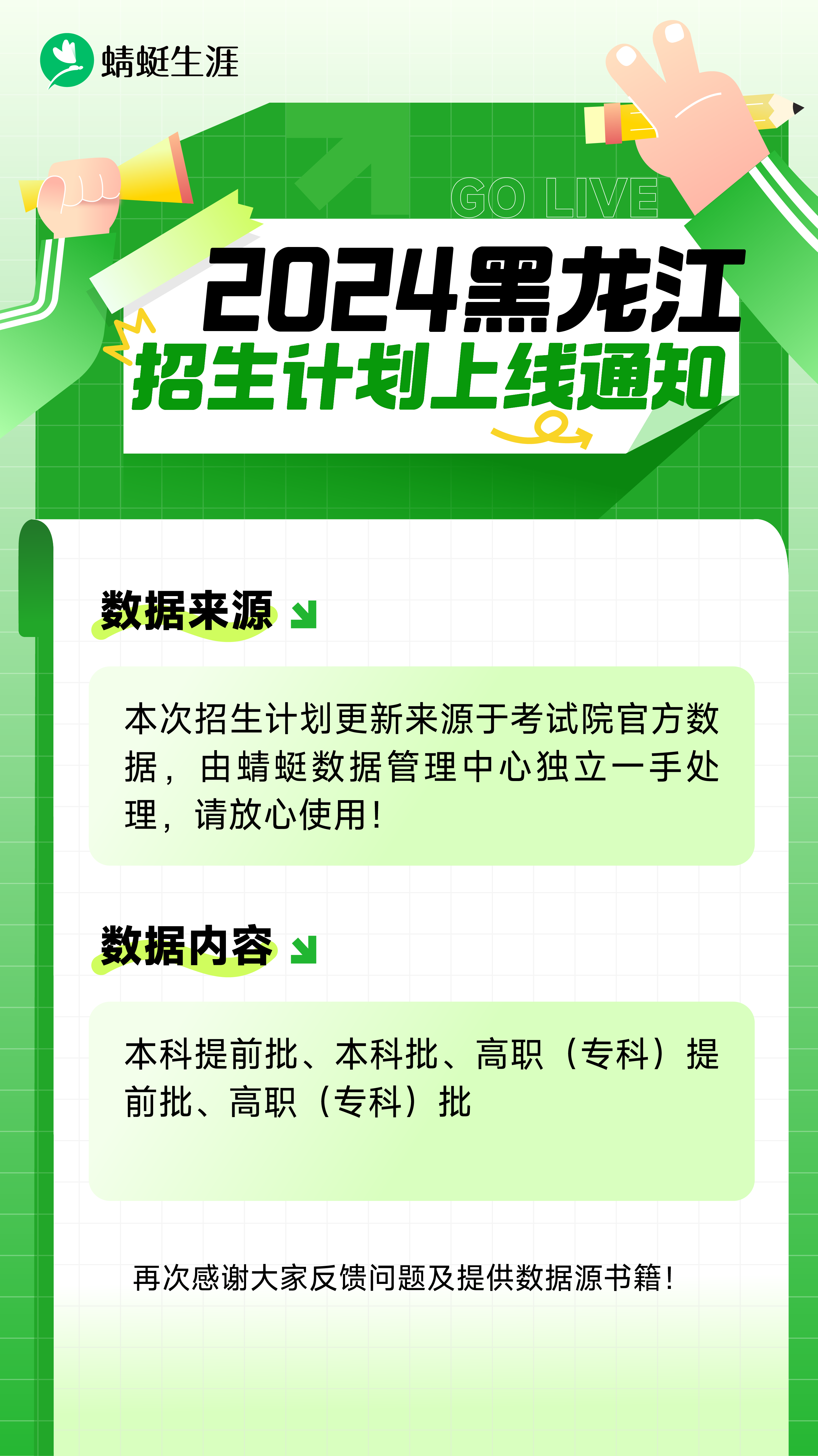 【黑龙江省】 2024招生计划官方版【全批次】上线！🎉
