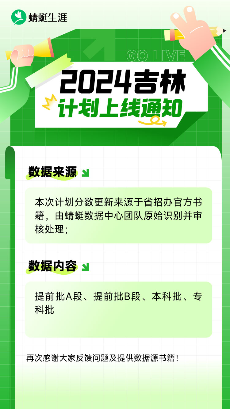 【吉林省】2024 考试院计划更新啦！🎉