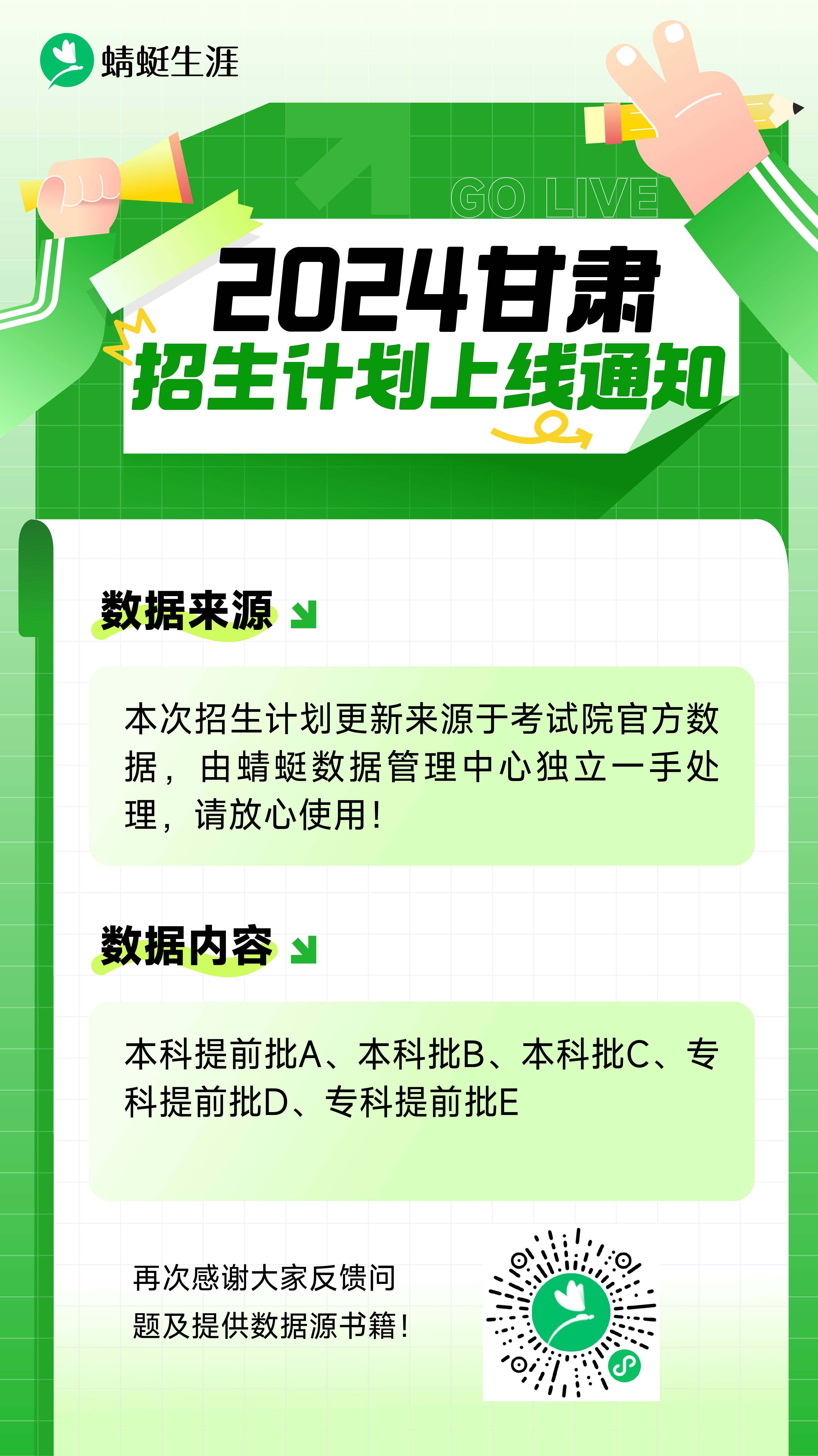 【甘肃省】 2024招生计划官方版【全批次】上线！🎉