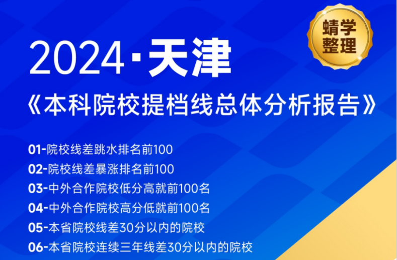 【提档线】2024年天津本科批提档线总体分析报告