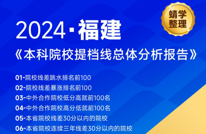 【提档线】2024年福建本科批提档线总体分析报告