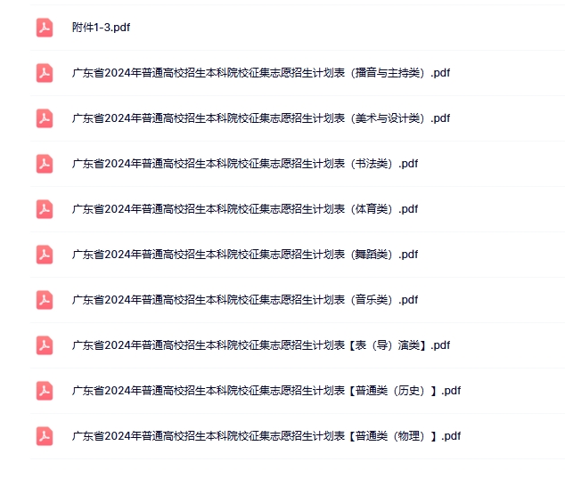 2024广东征集志愿-本科院校征集志愿招生计划表