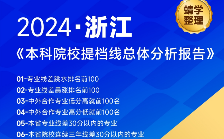 【提档线】2024年浙江本科批提档线总体分析报告