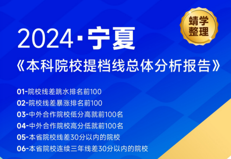【提档线】2024年宁夏本科批提档线总体分析报告