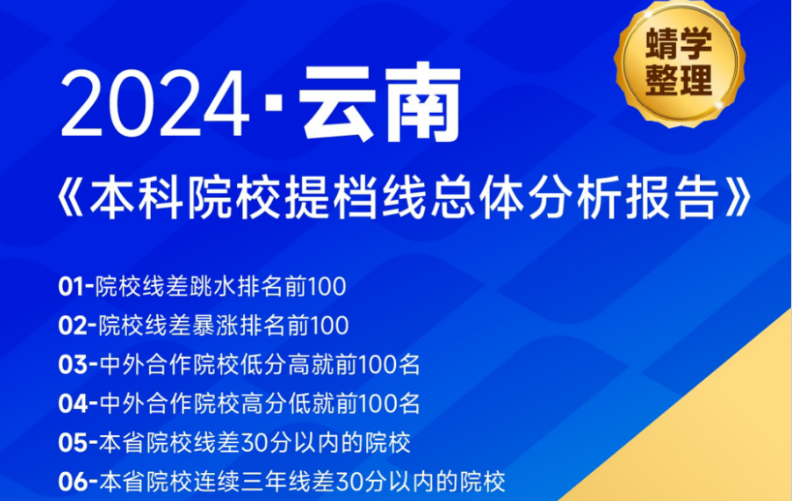【提档线】2024年云南本科批提档线总体分析报告