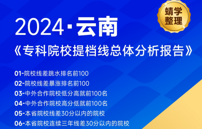 【提档线】2024年云南【专科批】提档线总体分析报告