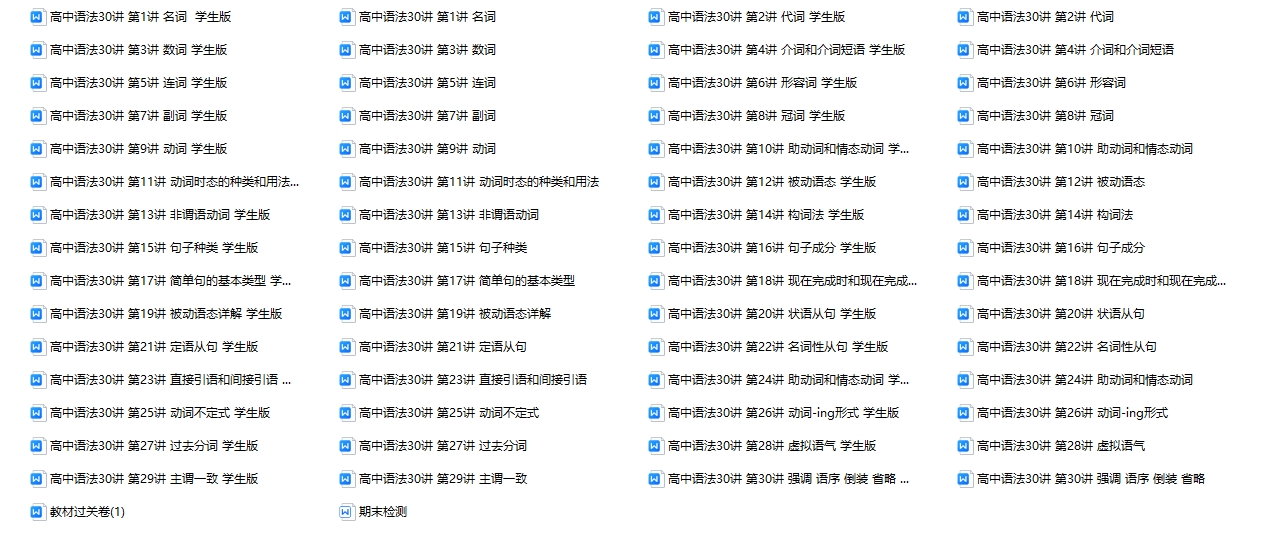 高中必备英语语法30讲（教师版+学生版）