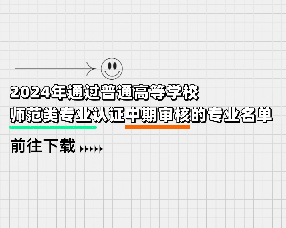 2024年通过普通高等学校师范类专业认证中期审核的专业名单