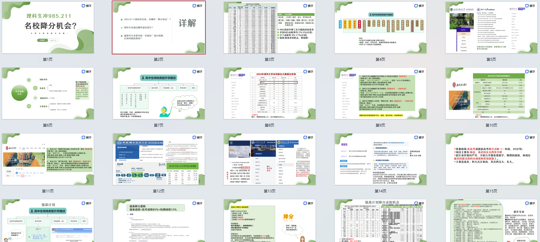 【周精进课件】理科生冲985.211名校降分机会?