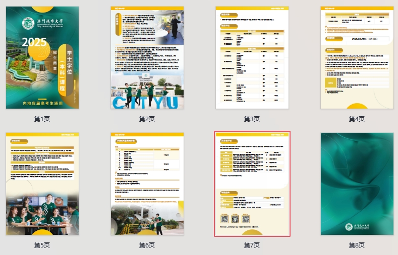 澳门城市大学2025/2026学年学士学位（本科）课程招生简章