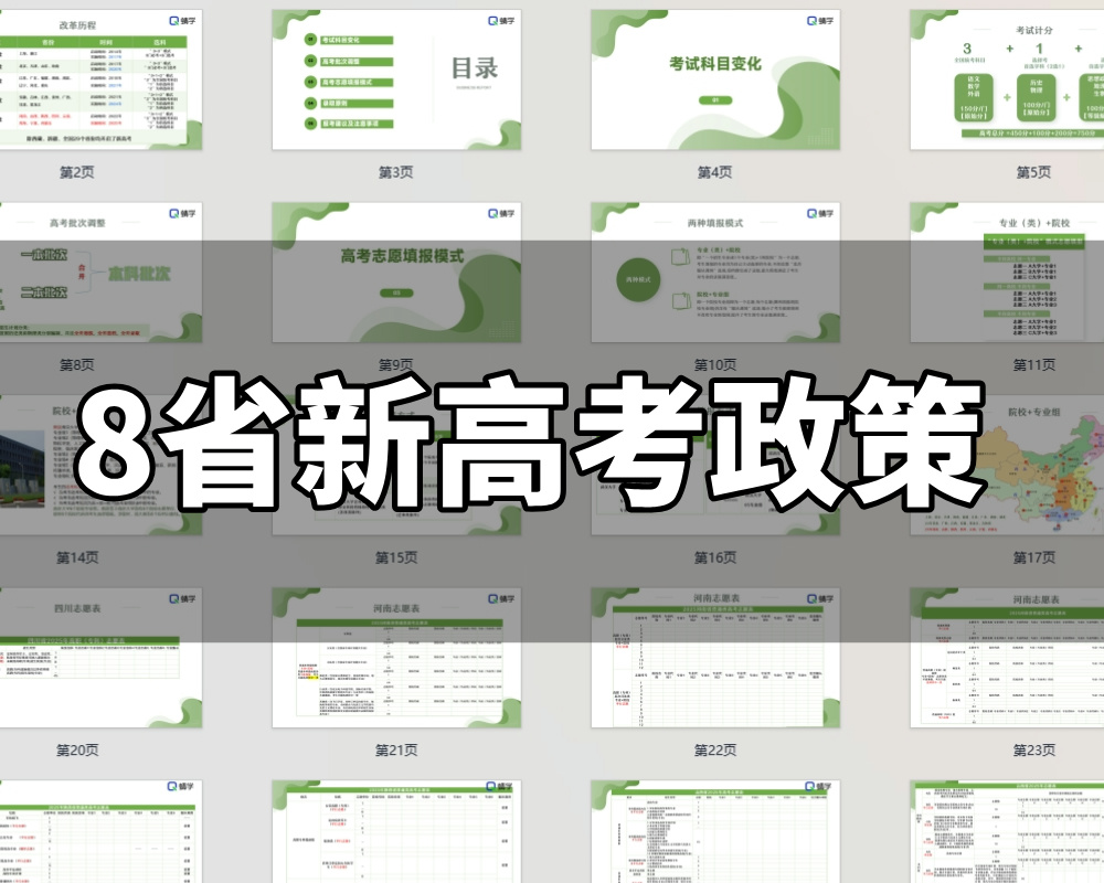 【周精进课件】8省新高考政策