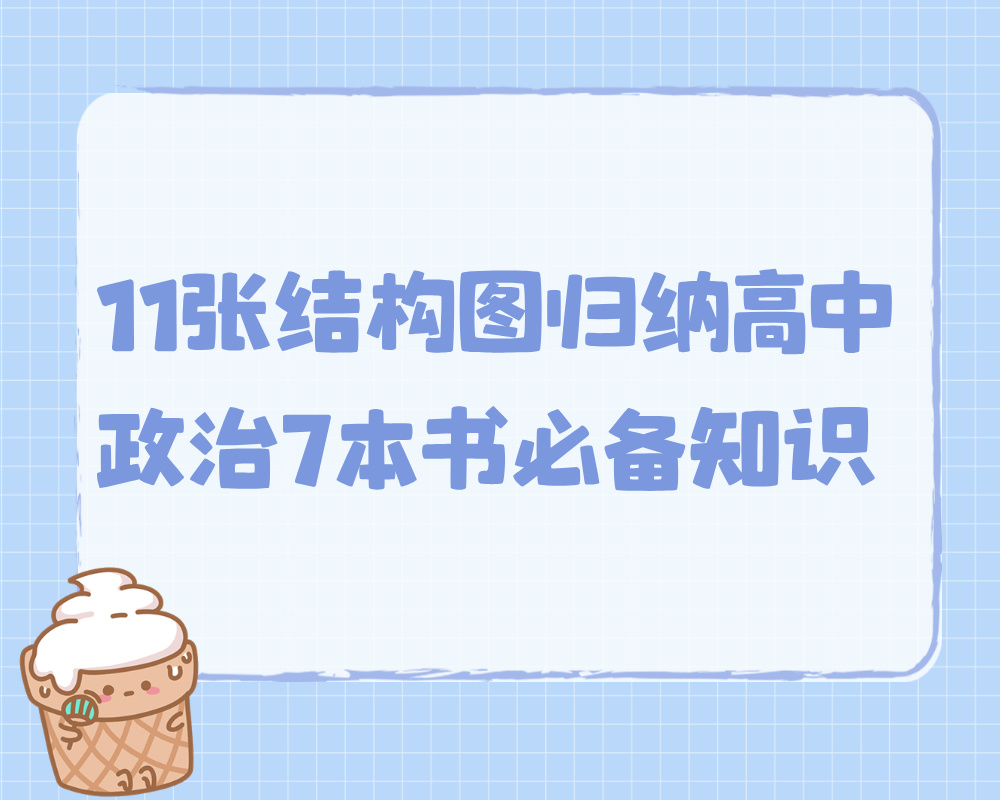 11张结构图归纳高中政治7本书必备知识