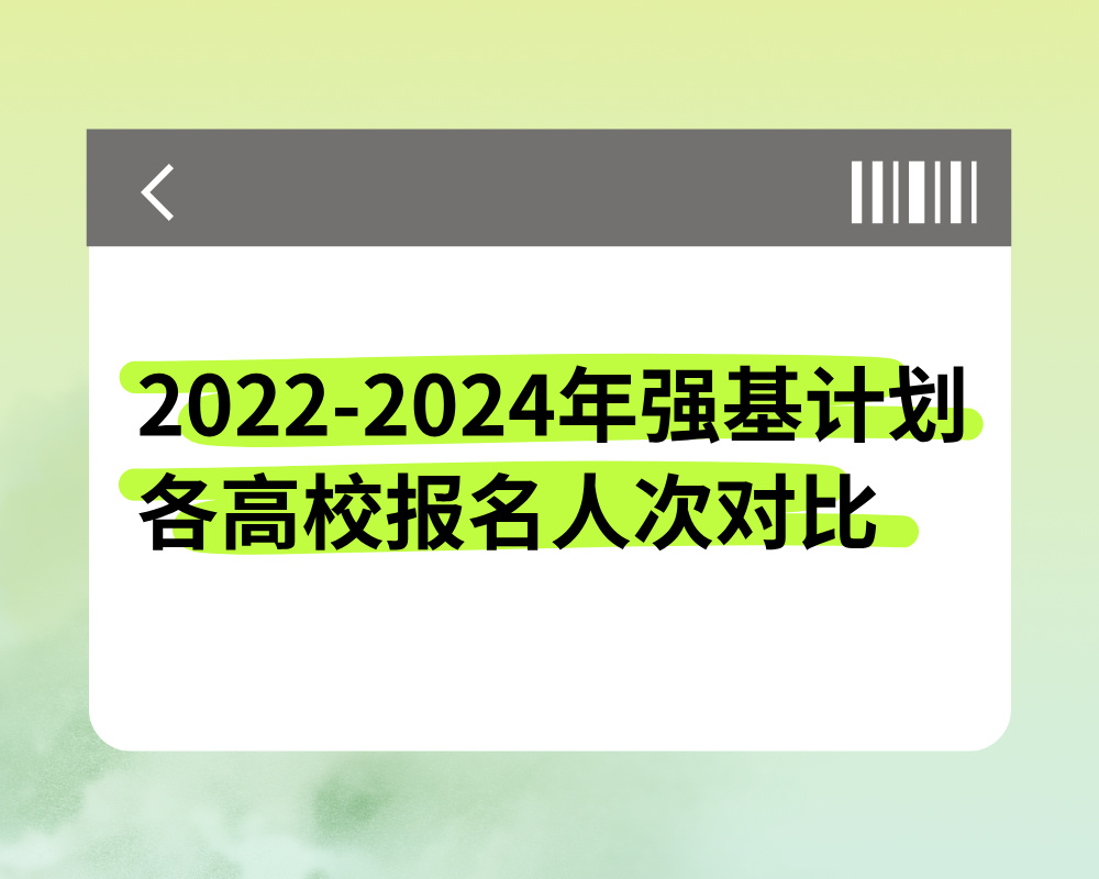 《2022-2024年强基计划各高校报名人次对比》