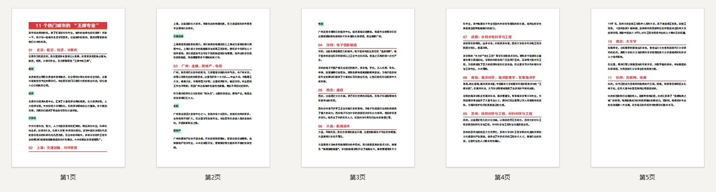 《11 个热门城市的 “王牌专业”》