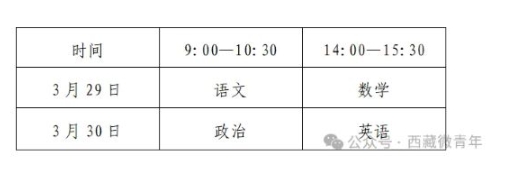 西藏：3月29日开考！2025年体育单招文化考试温馨提示