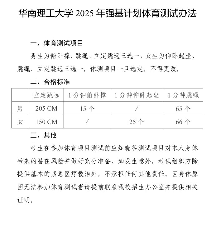 华南理工大学2025年强基计划招生简章