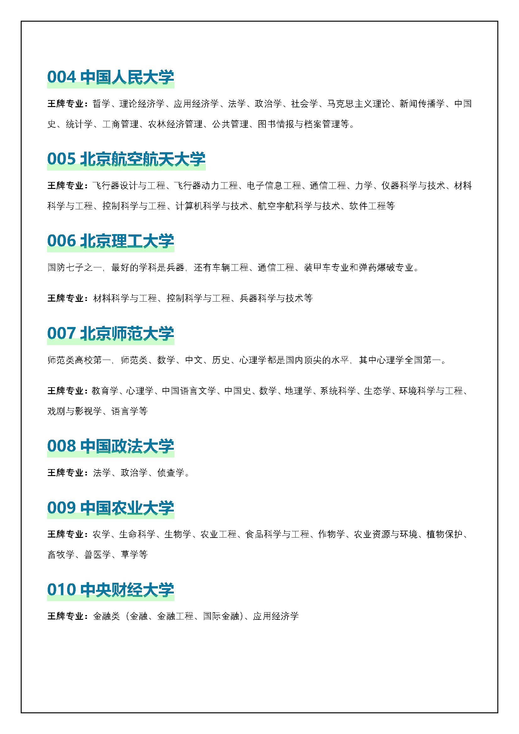 《全国31 省市150 所重点大学王牌专业大盘点》PDF分享版
