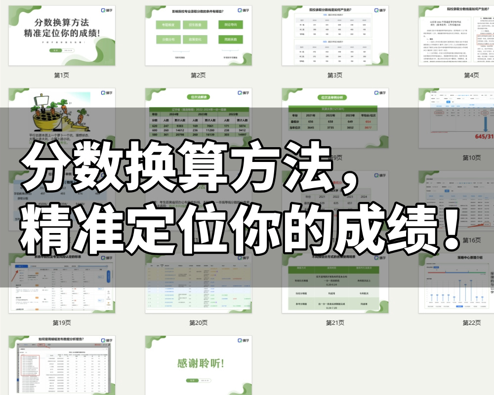 【周精进课件】分数换算方法，精准定位你的成绩！