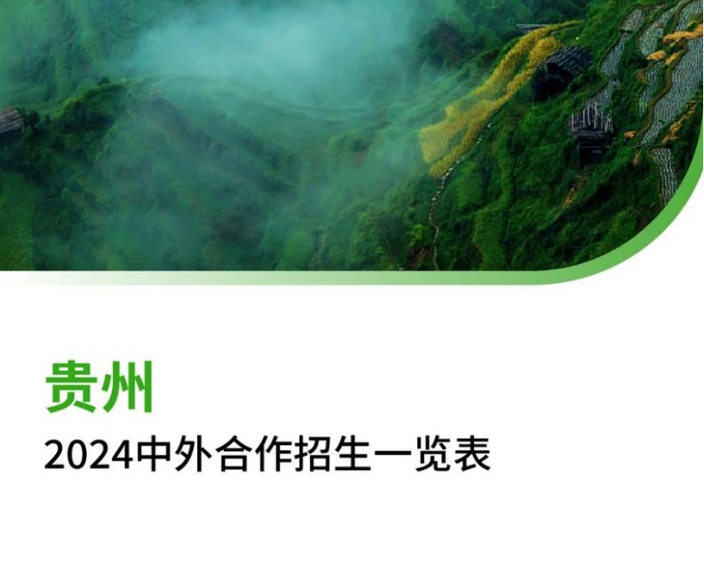 【报告下载】贵州2024年中外合作招生一览表
