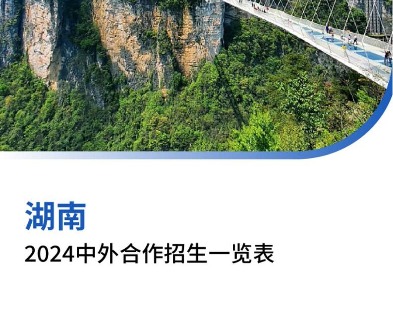 【报告下载】湖南2024年中外合作招生一览表
