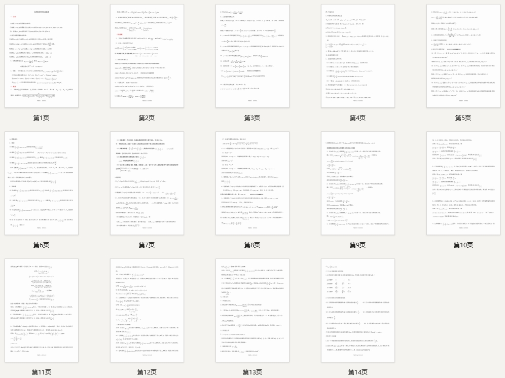 高考数学常用结论集锦