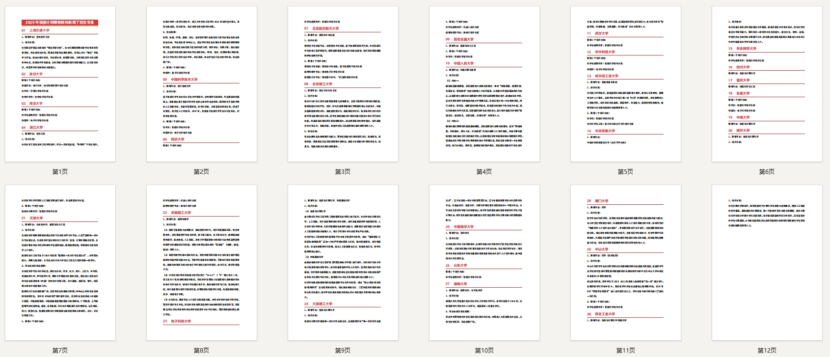 2025年强基计划哪些院校新增了招生专业