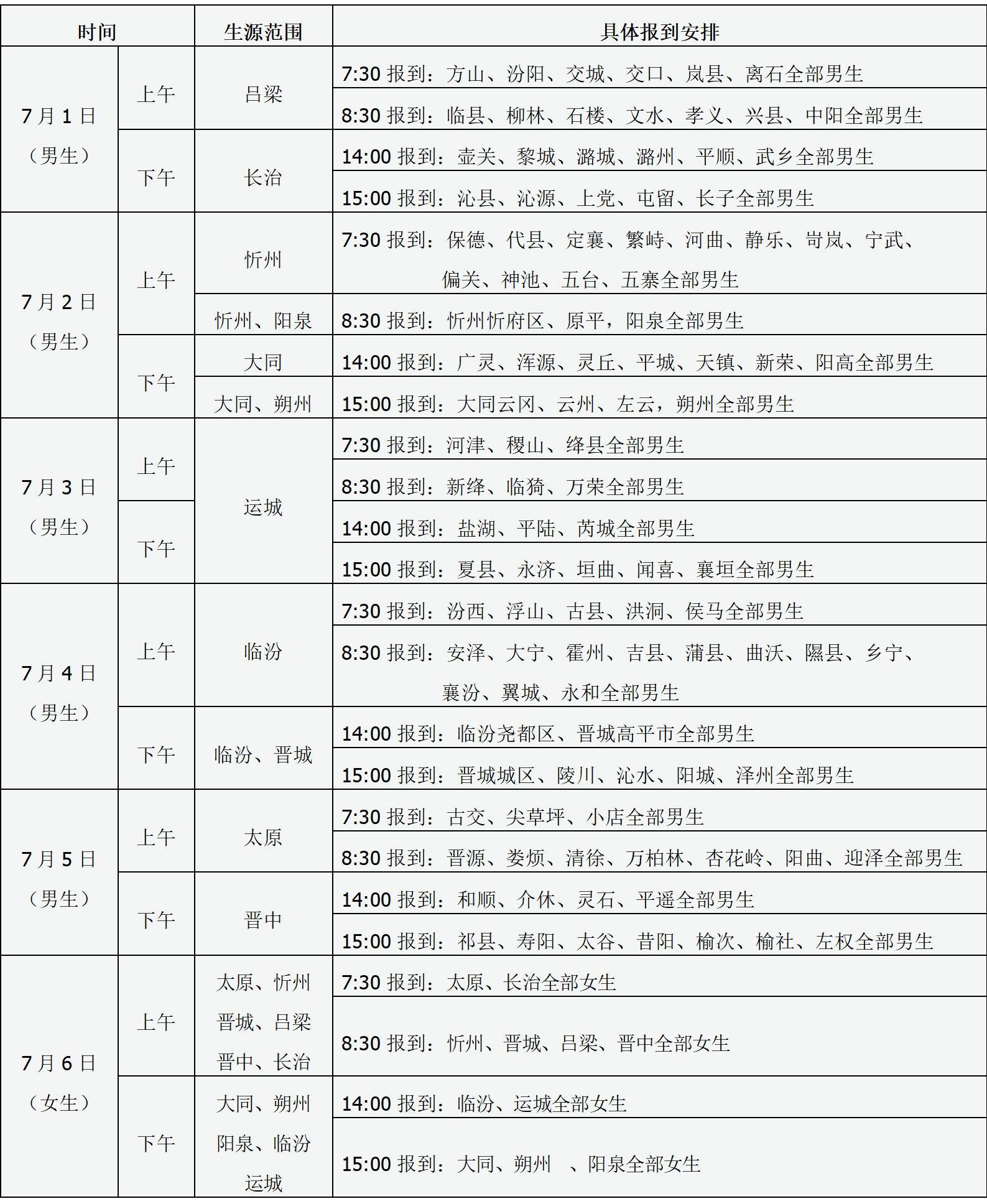 山西省2025年公安院校公安专业招生面试、体检和体能测评具体时间安排
