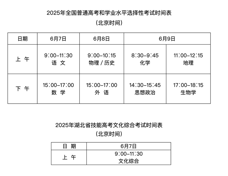 湖北：2025年高考温馨提示（一）：考试信息，提前知晓