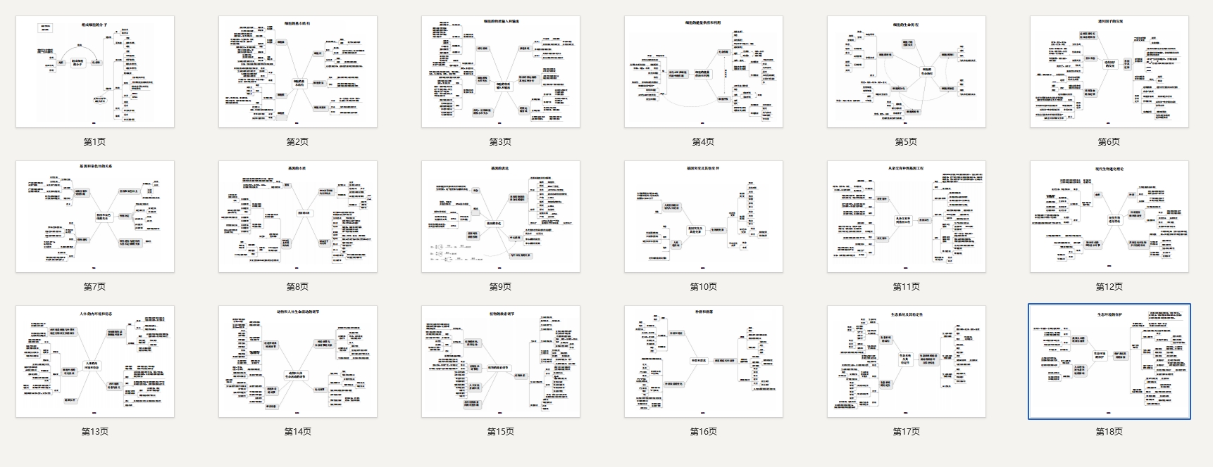 高中生物：高清版新课标生物思维导图