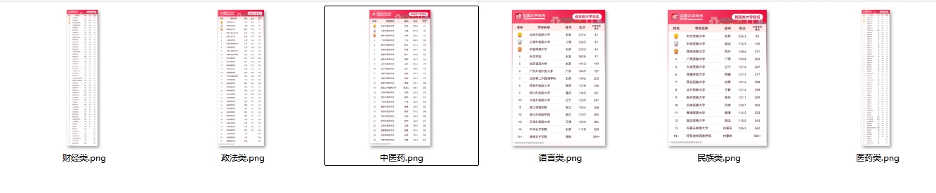 2025软科中国大学排名（医药类/财经类/政法类/中医药/语言类/民族类）