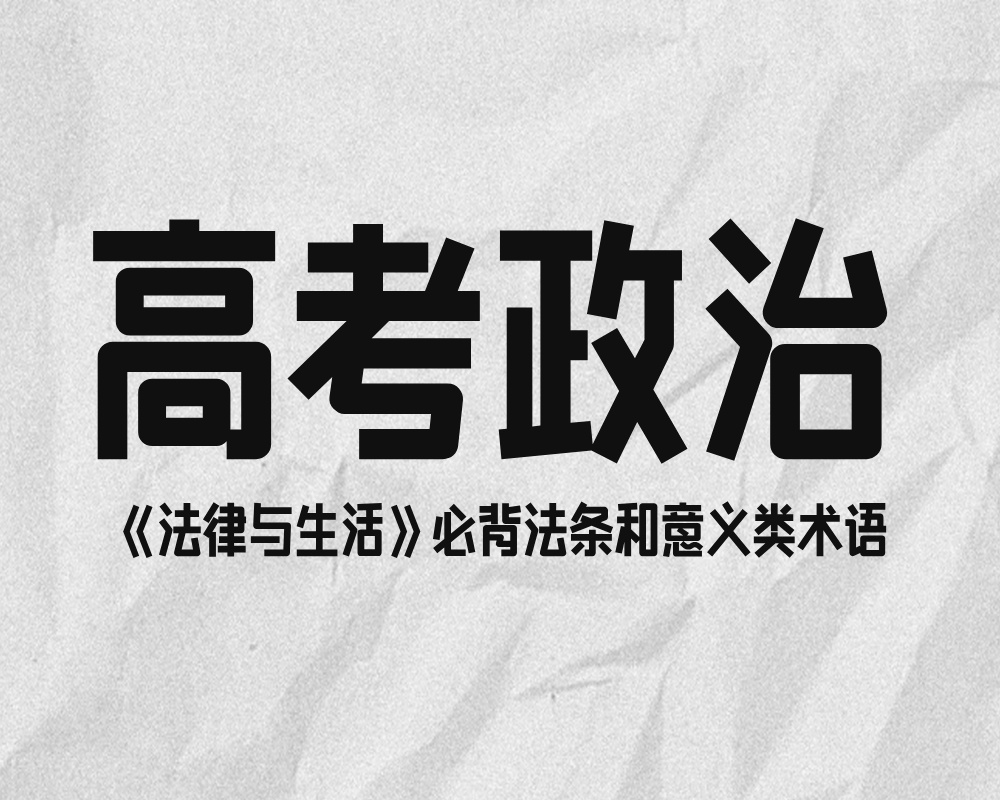 高考政治《法律与生活》必背法条和意义类术语
