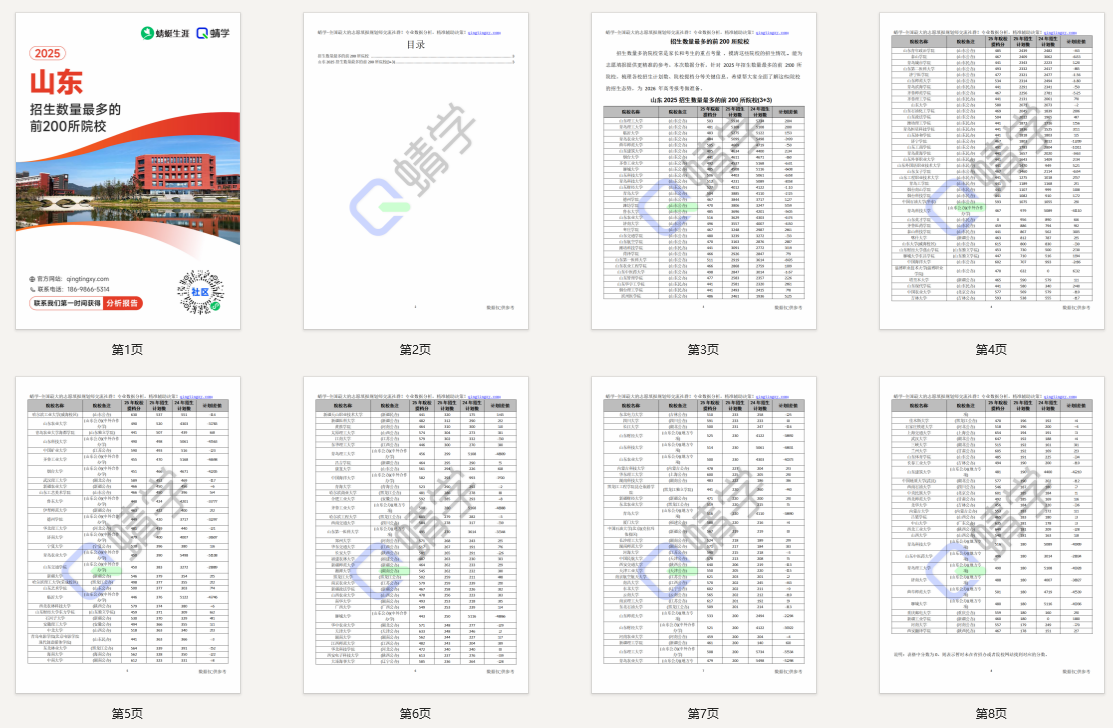 2025年山东招生数量最多的前200所院校-本科