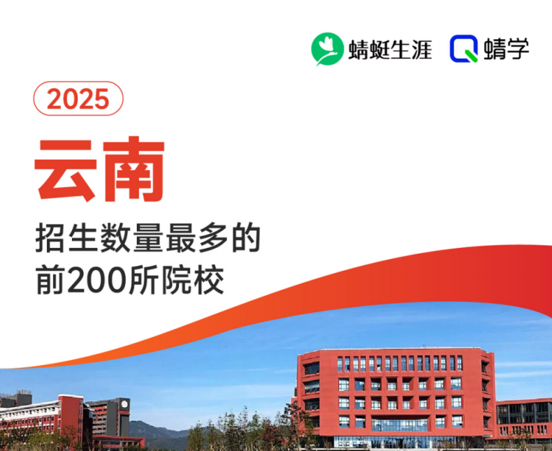 2025年云南招生数量最多的前200所院校-本科