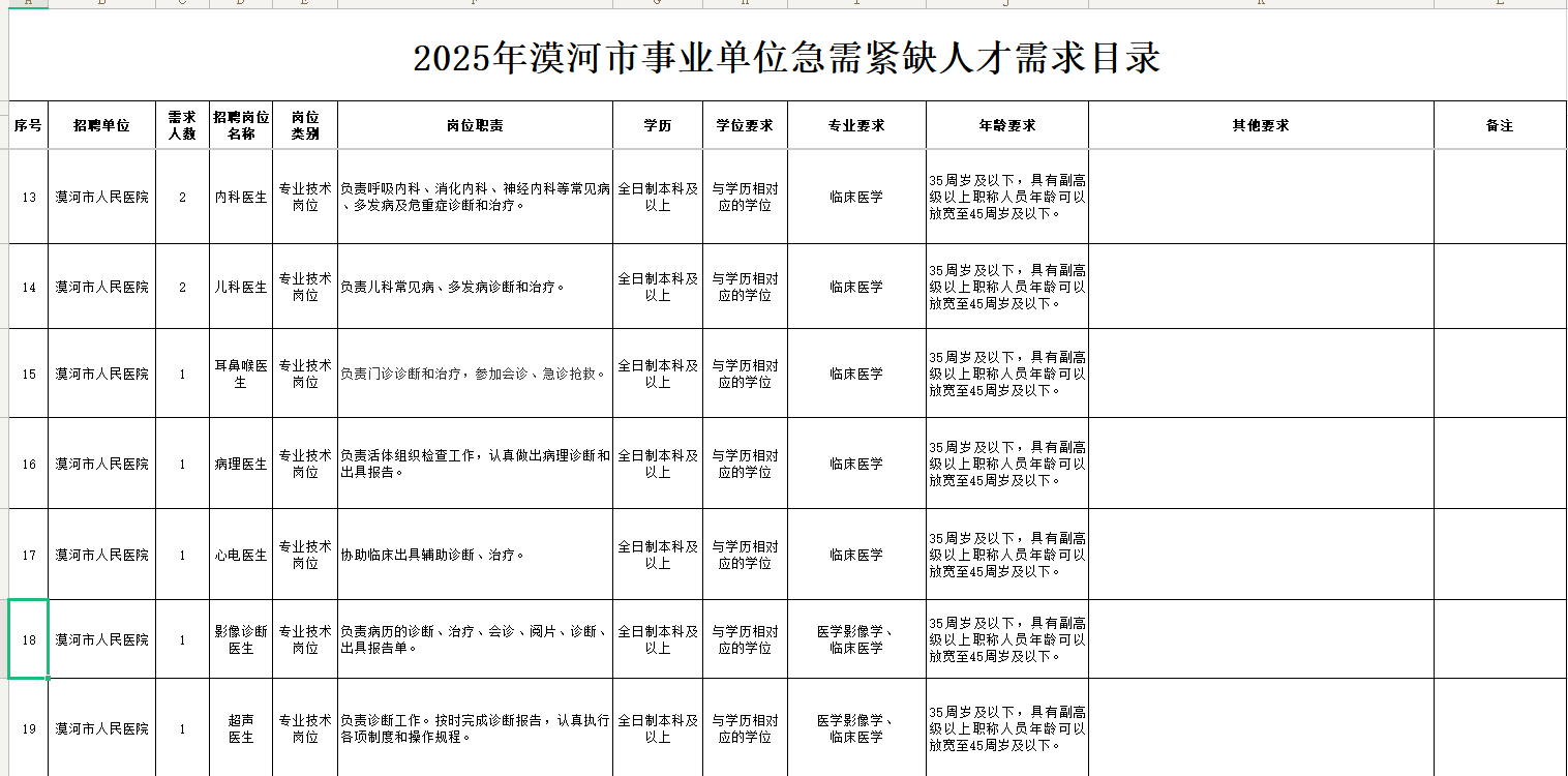 2025年漠河市急需紧缺人才需求目录.xlsx
