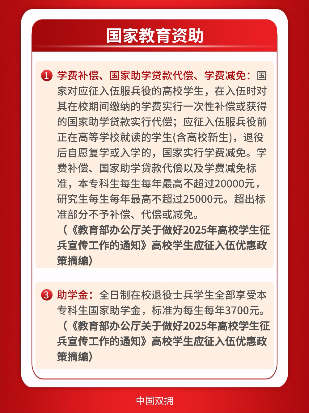 快收藏！大学生入伍优待政策一图看懂