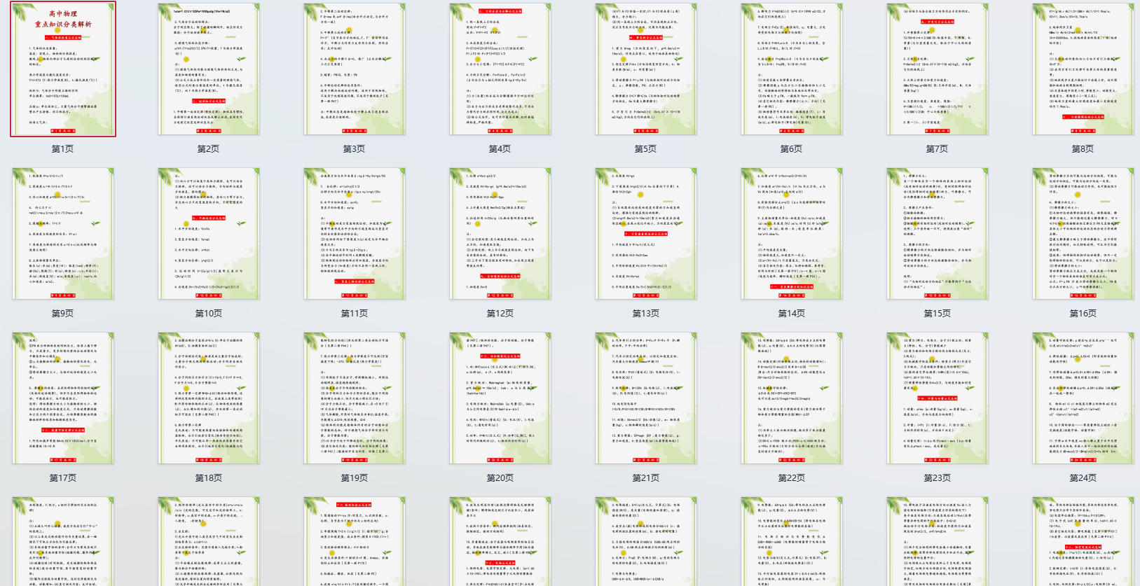 41页高中物理重点知识分类解析