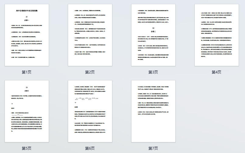 高中生物教材中涉及到的酶