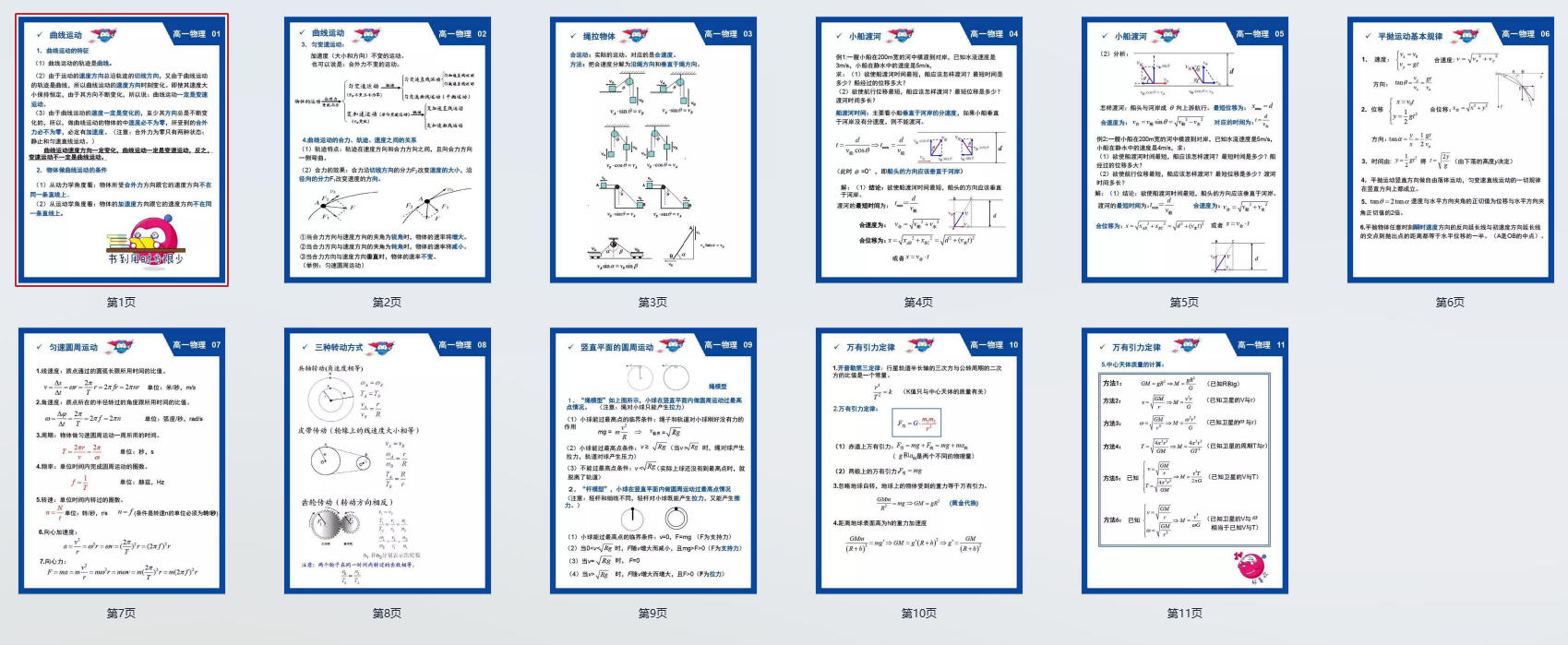 高一物理重难点知识归纳
