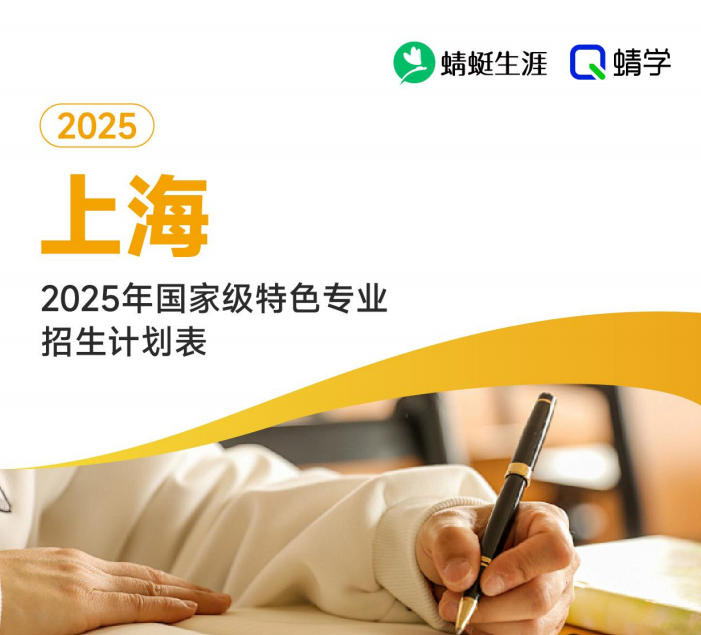 2025年上海国家级特色专业招生计划表-本科
