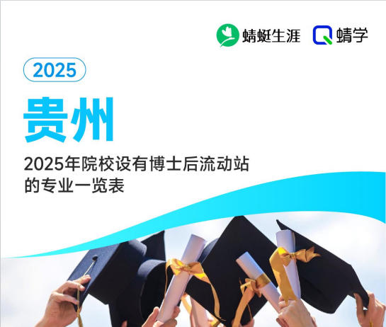 2025年贵州设有博士后流动站的专业一览表-本科