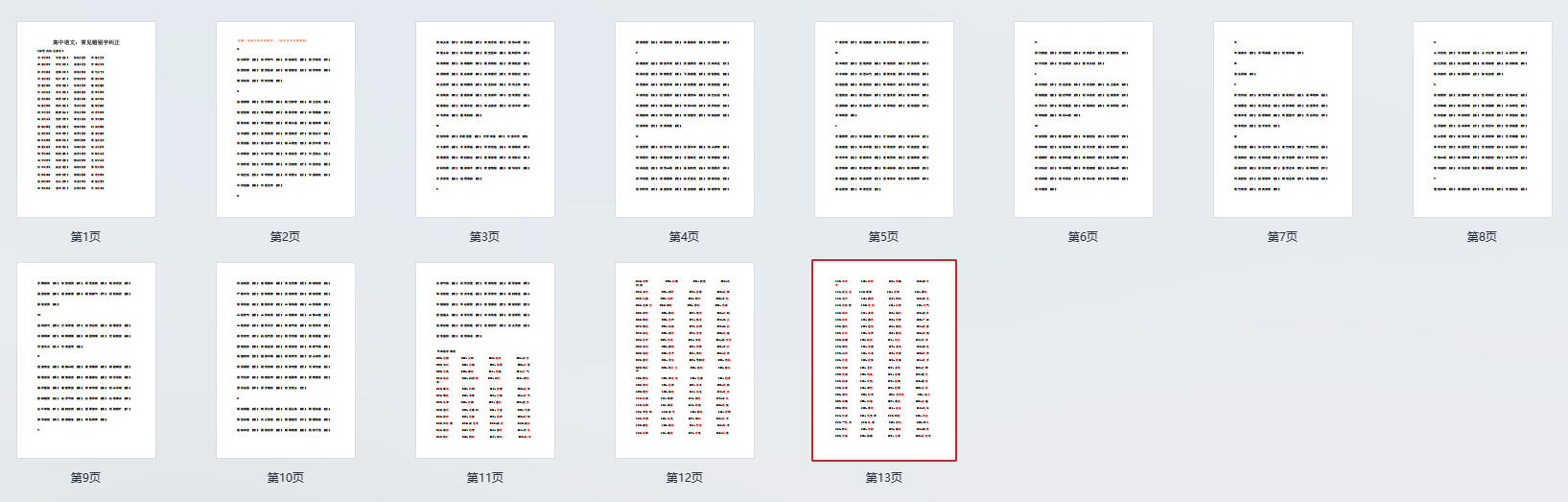 高中语文：常见错别字纠正