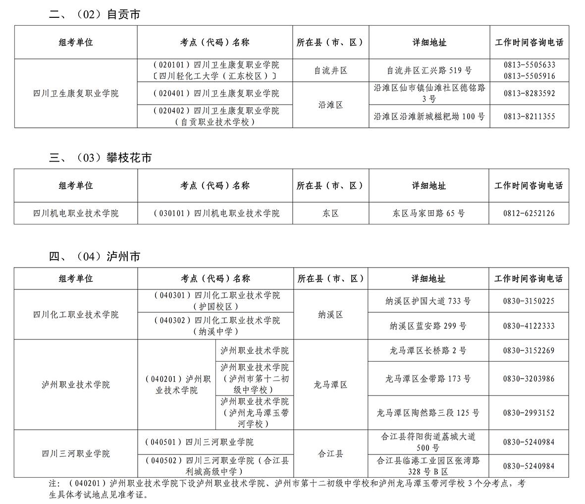 四川：关于公布我省2026年高职单招组考单位及考点信息的通告