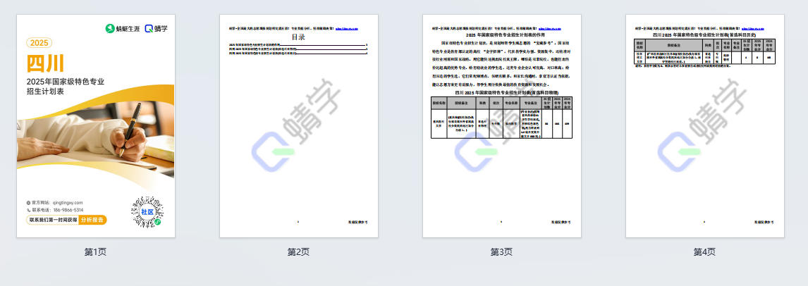 2025年四川国家级特色专业招生计划表-专科