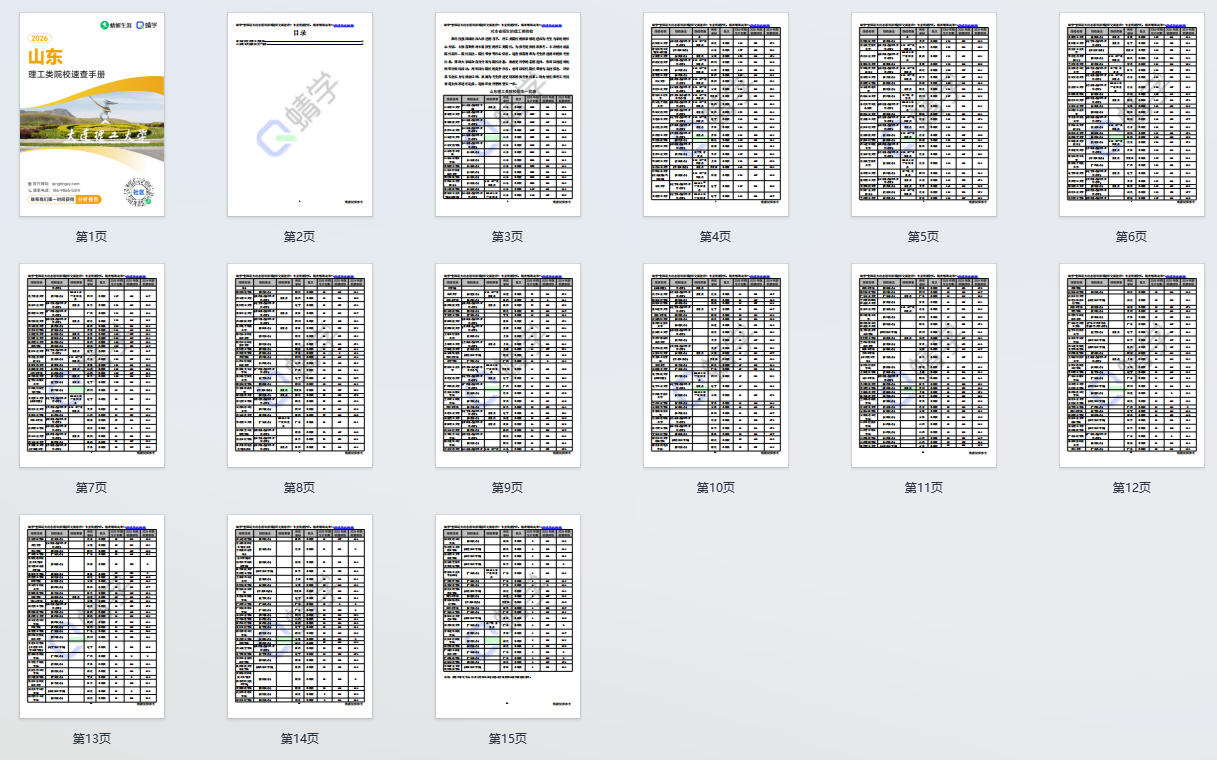 对山东省招生的理工类院校一览表—本科