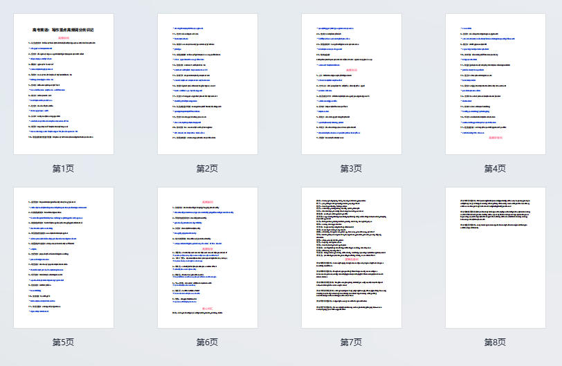 高考英语：写作重点高频词分类识记