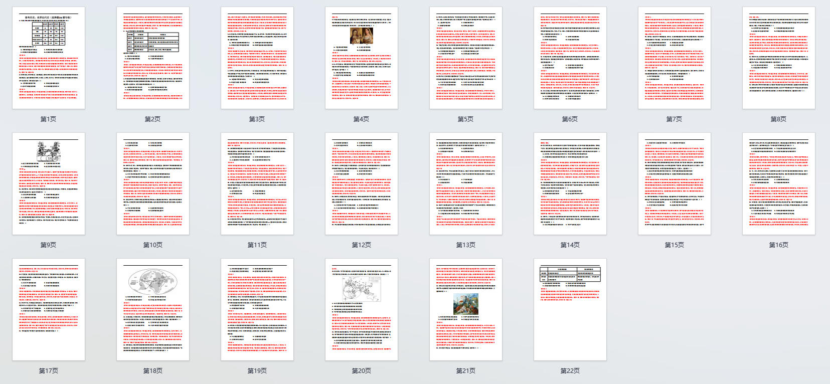 高考历史：世界近代史(选择题50题专练)