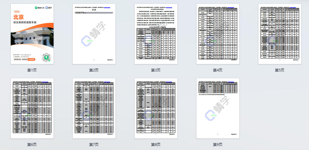 对北京省招生的综合类院校一览表—本科