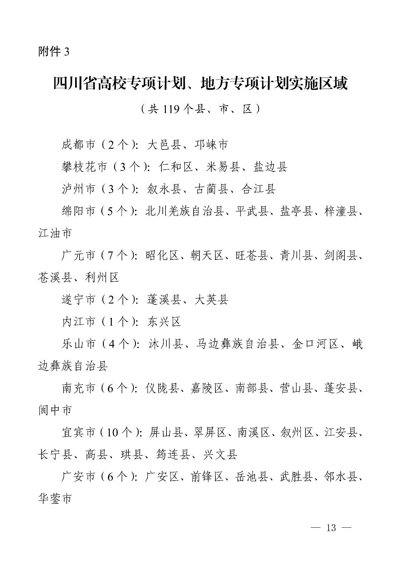 四川：2026年重点高校招生专项计划政策