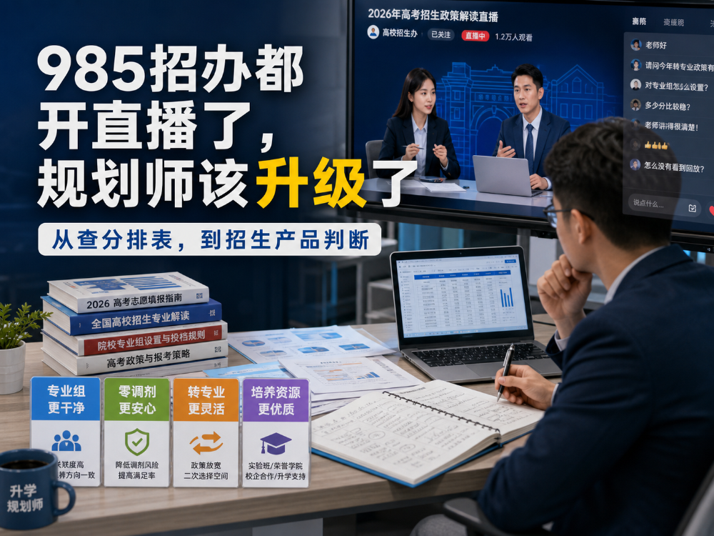 985招办都开直播了,规划师该升级了