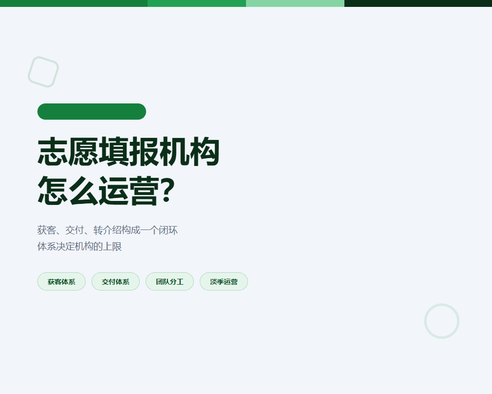 高考志愿填报机构怎么运营?获客、交付、转介绍三件事讲透